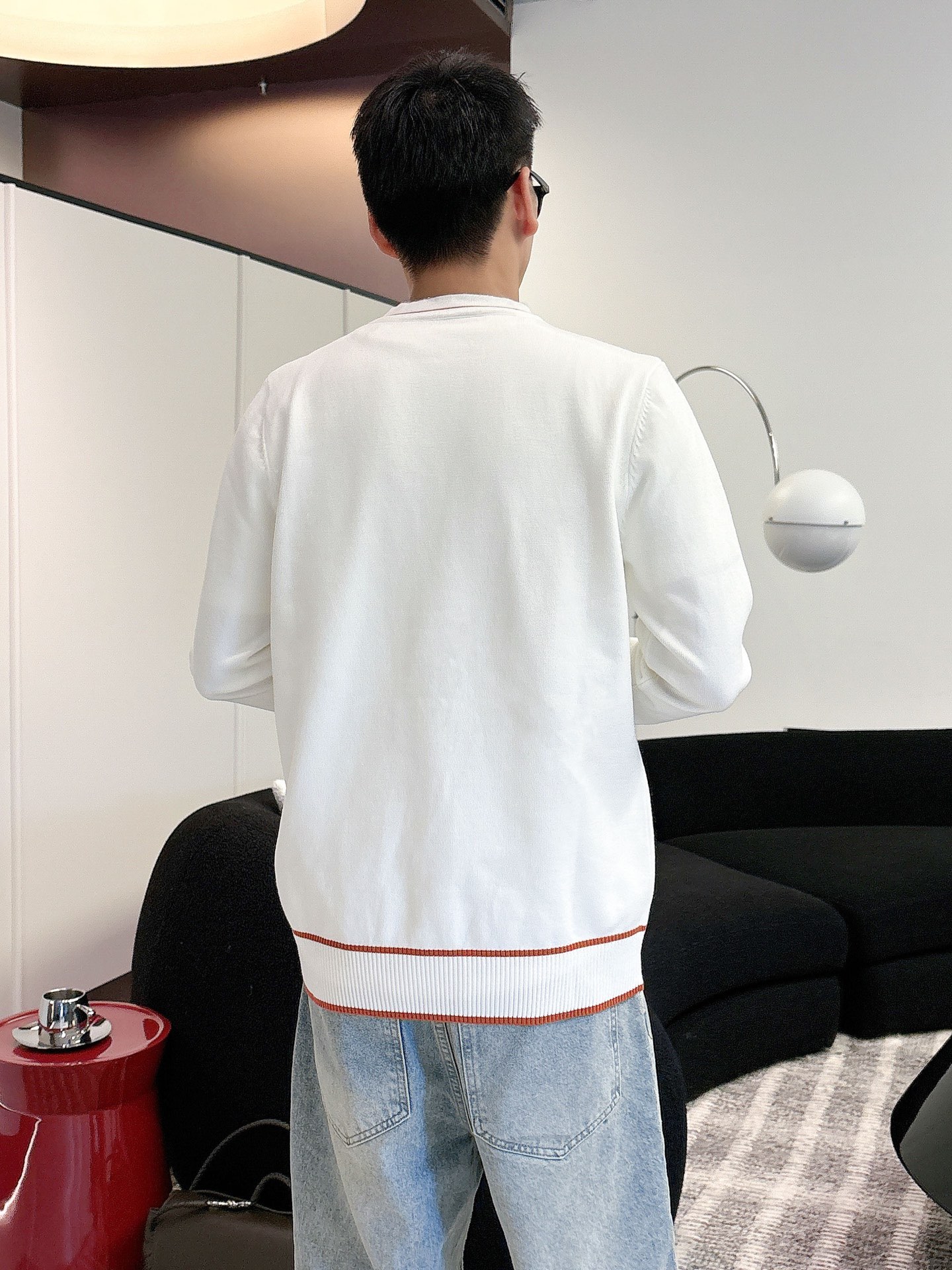 エルメス「Hermès」秋冬全身ジャージー柄新作シンプル丸首ニットウールセーター