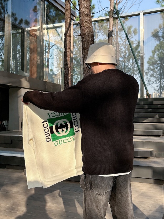 グッチ「Gucci」秋冬ウール丸首プルオーバーセーター【おしゃれな人必携】