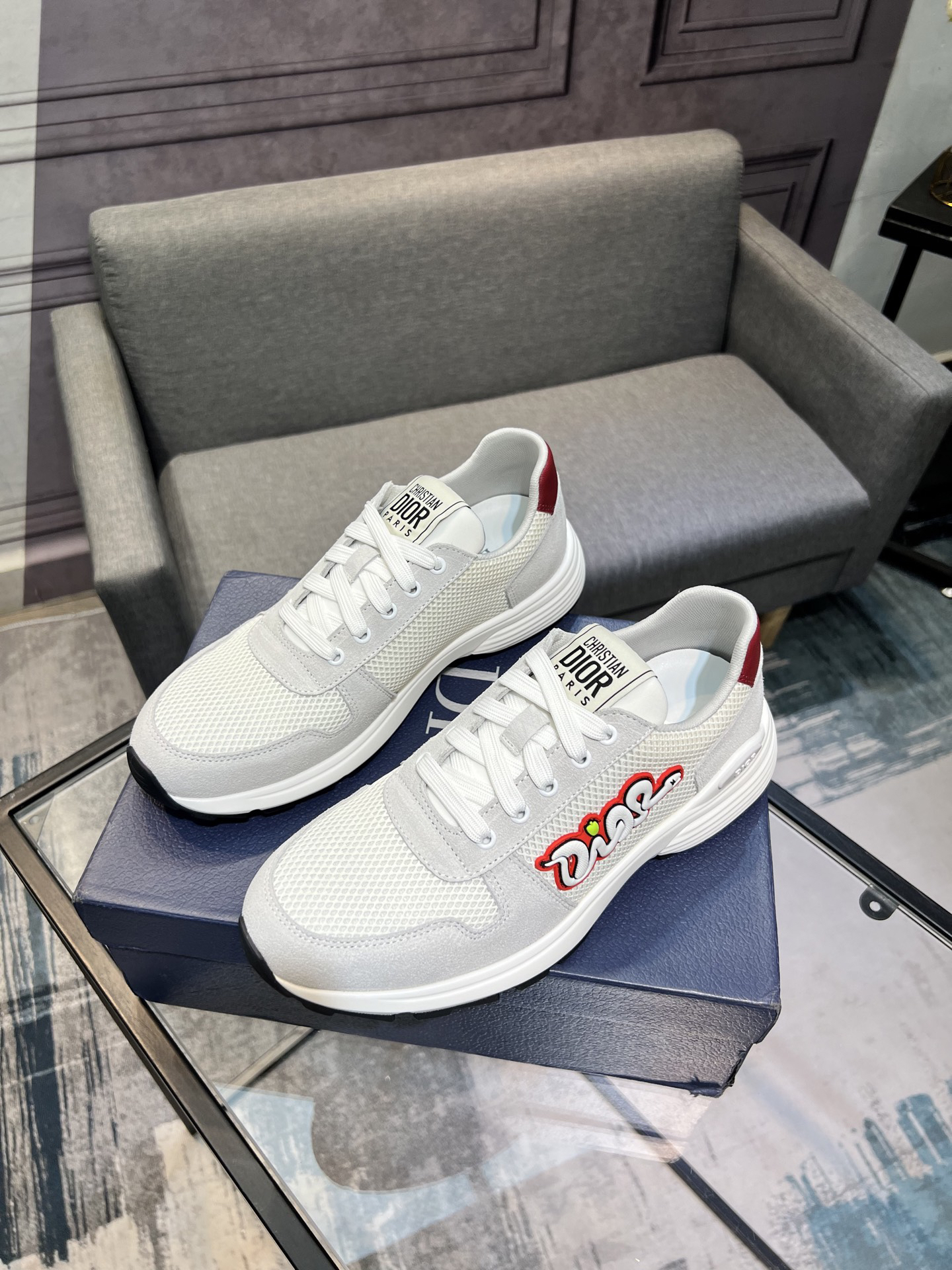 ディオール「Dior」メンズ ヒット メッシュ＆レザー スニーカー