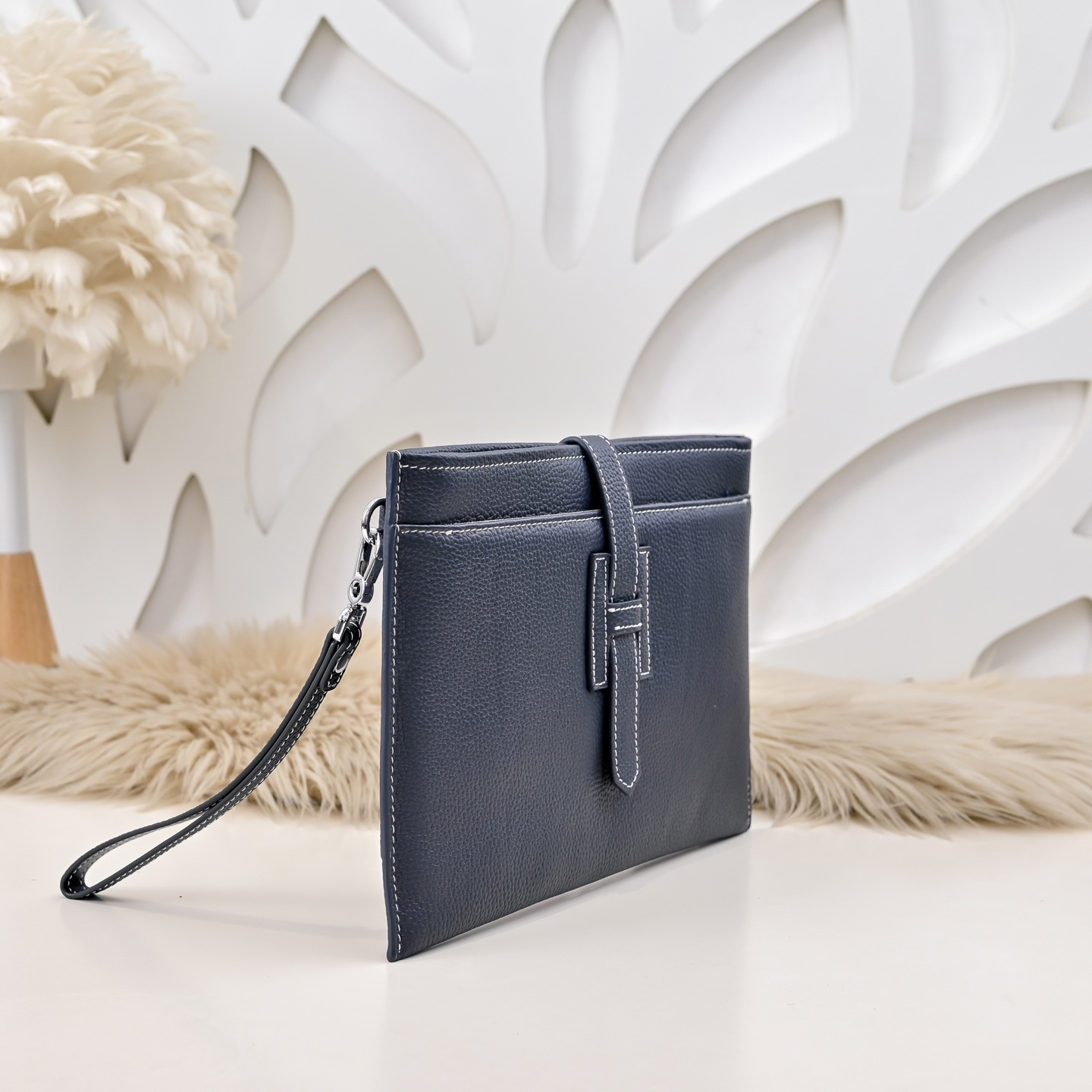 エルメス New H Passant ジップ クラッチバッグ