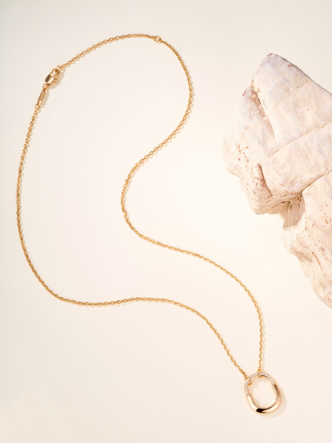 ティファニー「Tiffany & Co.」T Lock セミダイヤネックレス スモール バイカラーゴールド