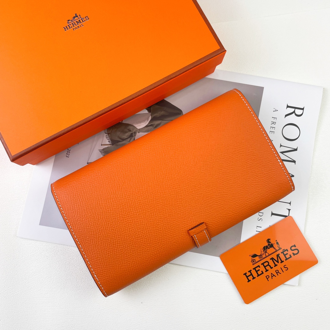 エルメス「Hermès」ニューHパッサント トゥータンマン エプソム小牛皮ロングウォレット 8色