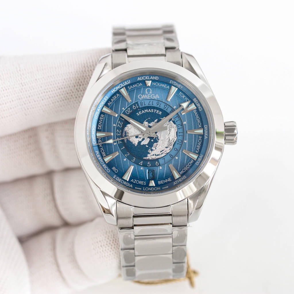 オメガ「Omega」シーマスター アクアテラ ワールドタイム メンズ メカニカル ウォッチ43MM