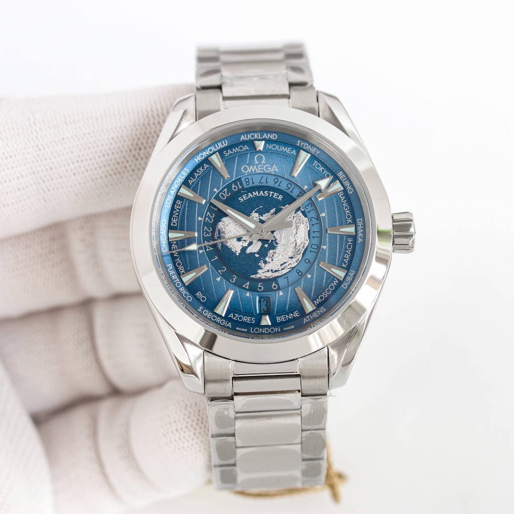 オメガ「Omega」シーマスター アクアテラ ワールドタイム メンズ メカニカル ウォッチ43MM