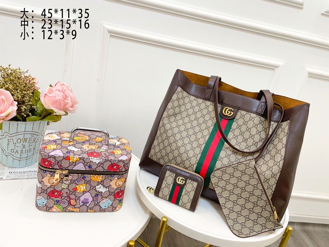 「グッチ」Gucci トートバッグ＋ムーンバッグ＋財布 3 点セット3点セット 限定セール大人気販売中