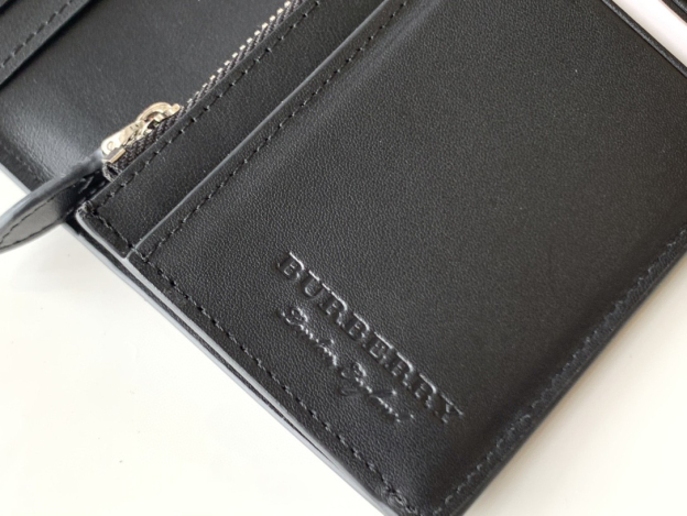 バーバリー「Burberry」Haymarket チェック & レザー 二つ折り長財布