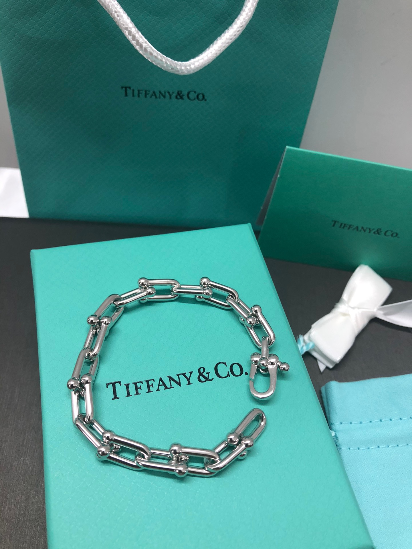 ティファニー「Tiffany & Co.」ポリッシュドシルバーリンク ブレスレット