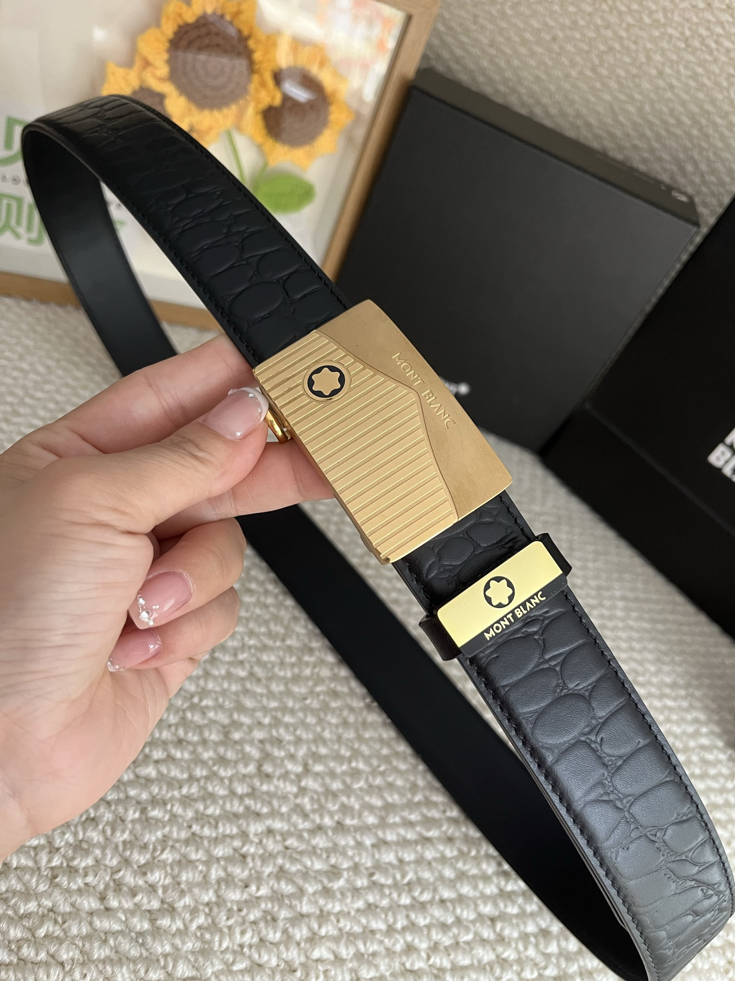 【厳選在庫】Montblanc ビジネスマン正装ベルト「全長約 100cm」
