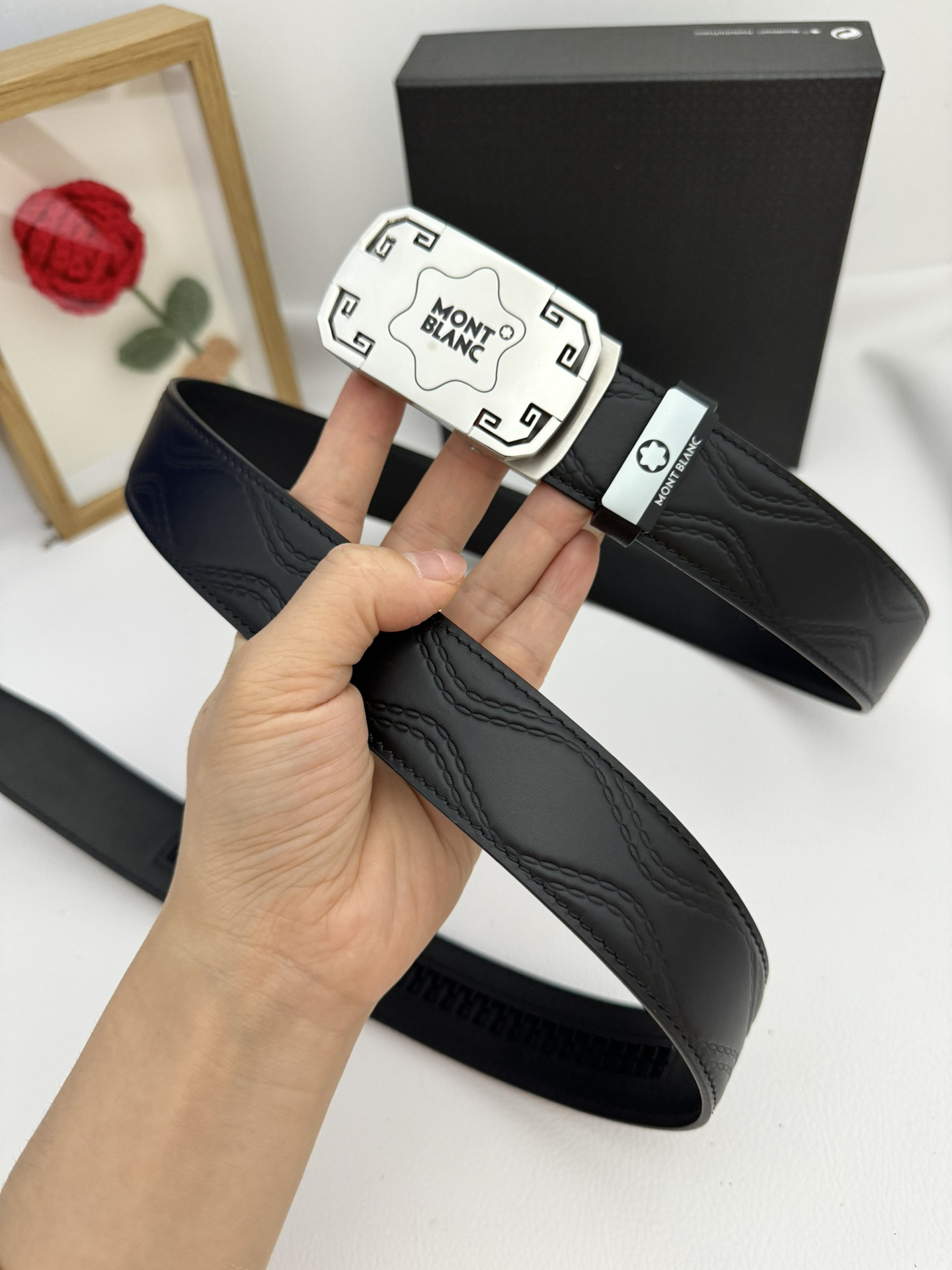 【厳選在庫】Montblanc ビジネスマン正装ベルト「全長約 100cm」