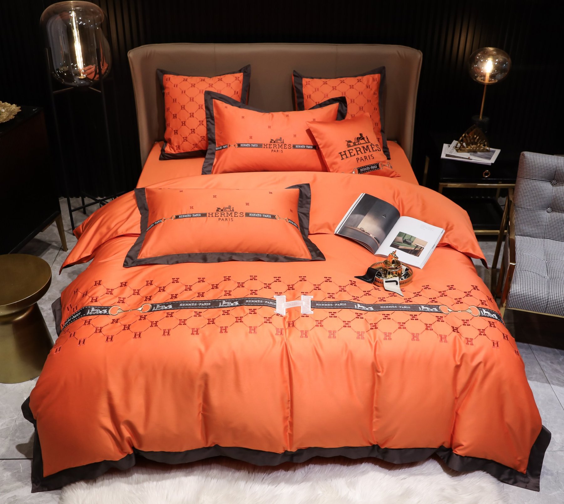 エルメス「Hermès」プレミアムコットン デジタルプリント 4点セット