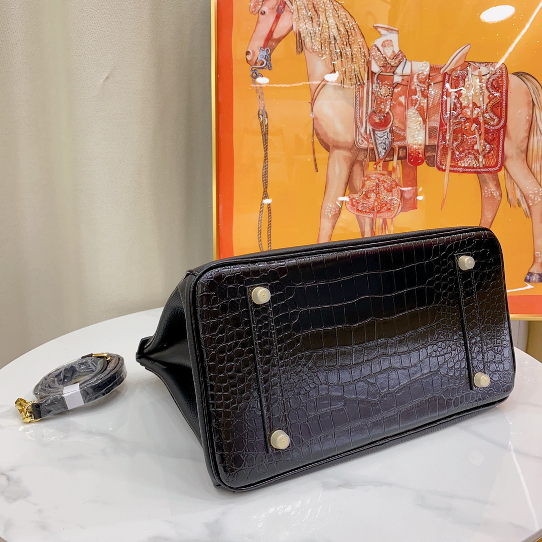 エルメス バーキン 25/30 バッグ クロコダイルエンボス「Birkin Bag」