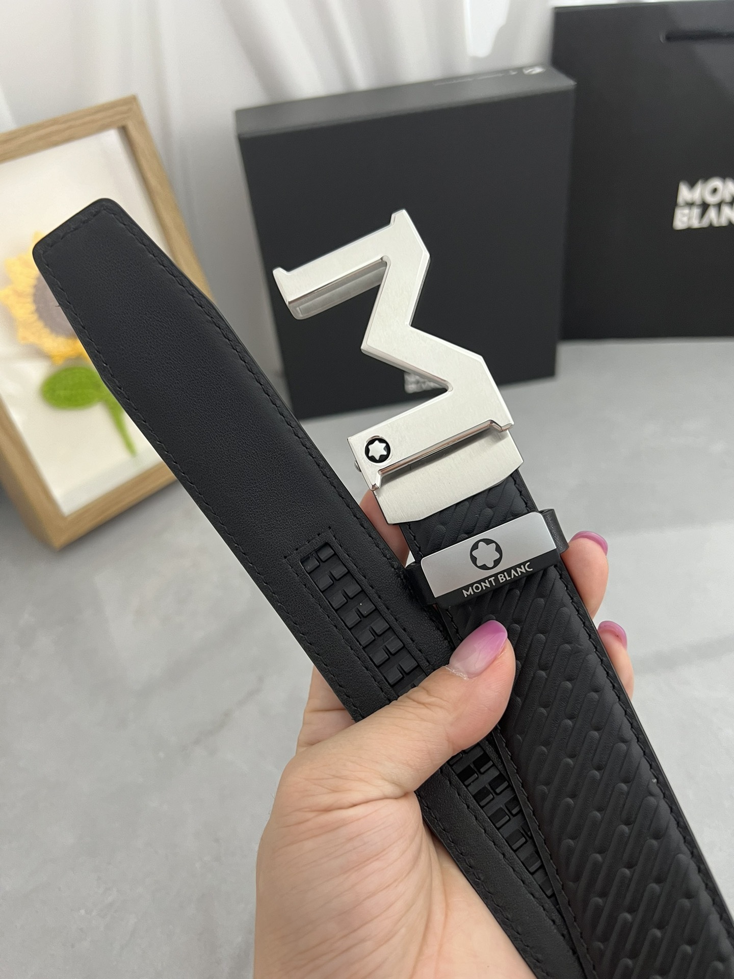 【厳選在庫】Montblanc ビジネスマン正装ベルト「全長約 100cm」