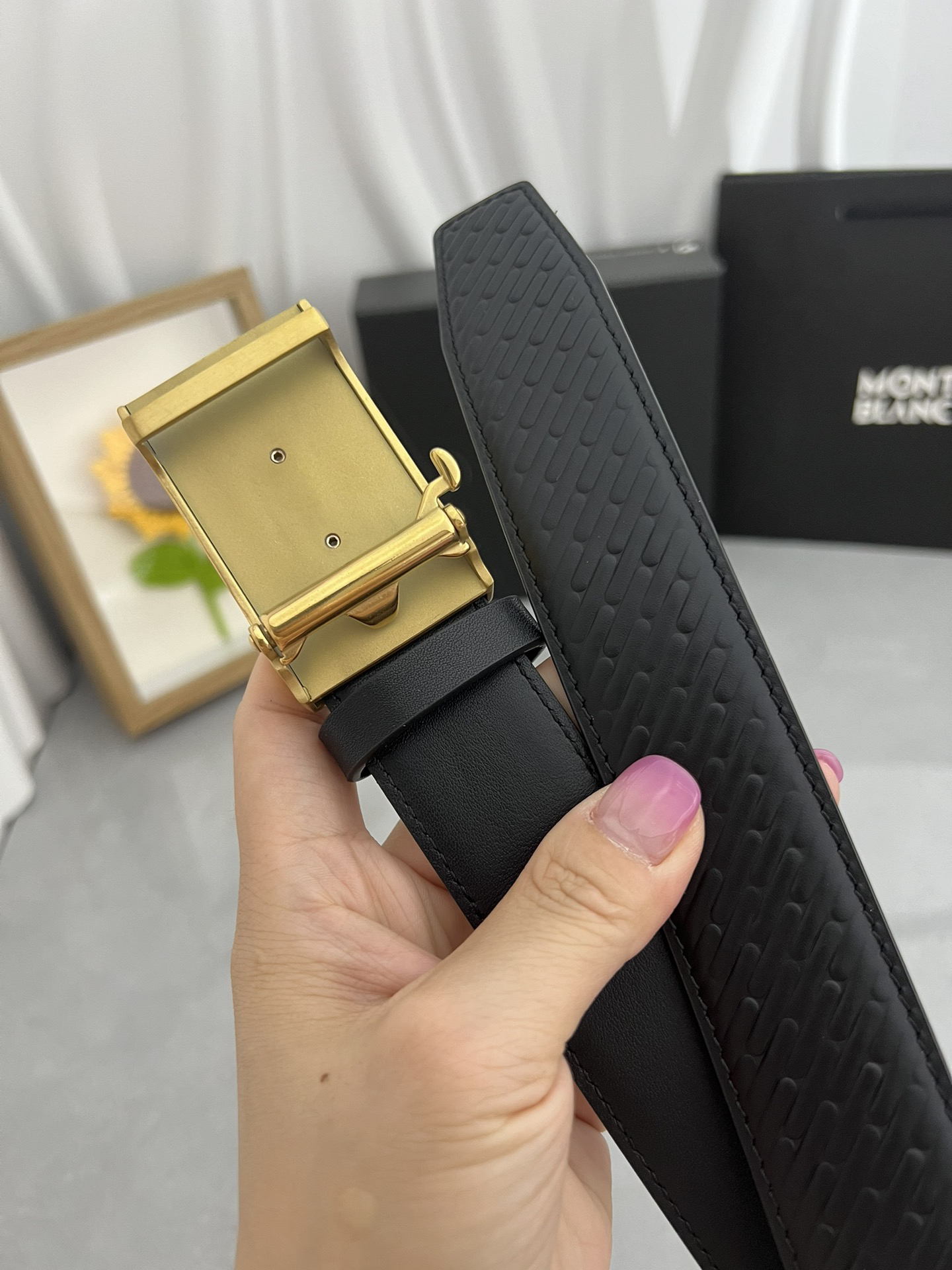 【厳選在庫】Montblanc ビジネスマン正装ベルト「全長約 100cm」