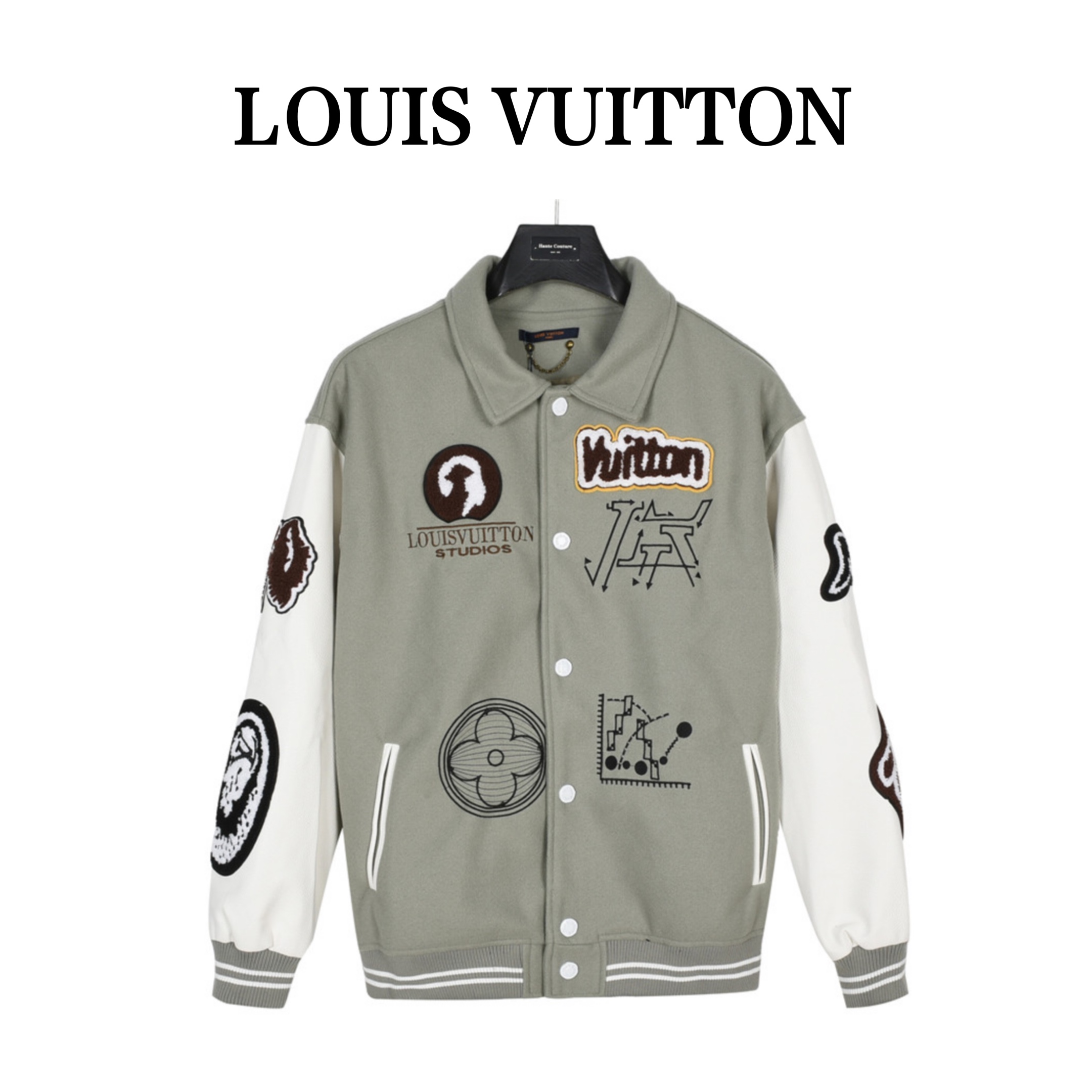 Louis Vuitton / ルイ・ヴィトン 23Fw マルチロゴ付きレザーベースボールジャケット