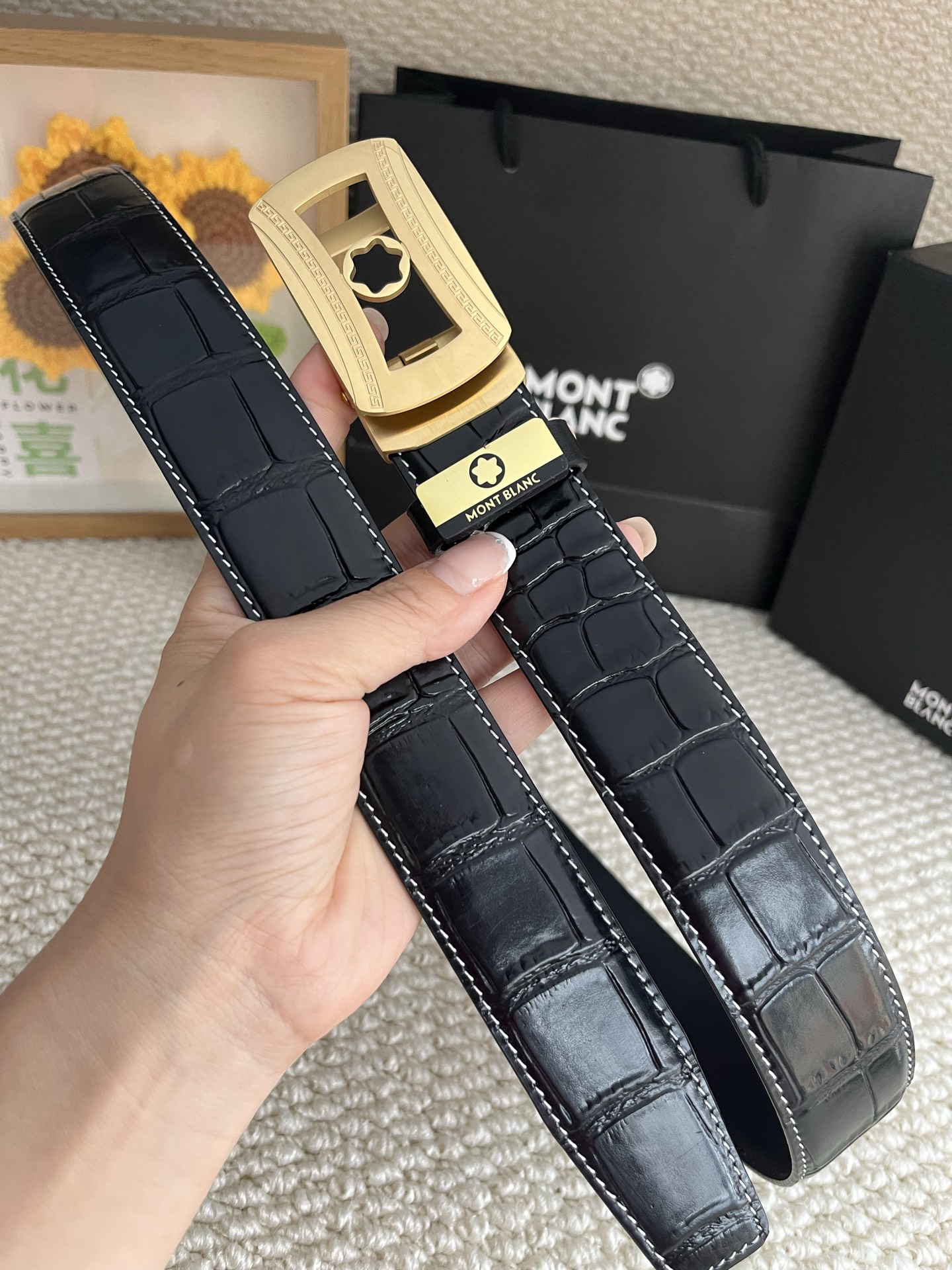 【厳選在庫】Montblanc ビジネスマン正装ベルト「全長約 100cm」