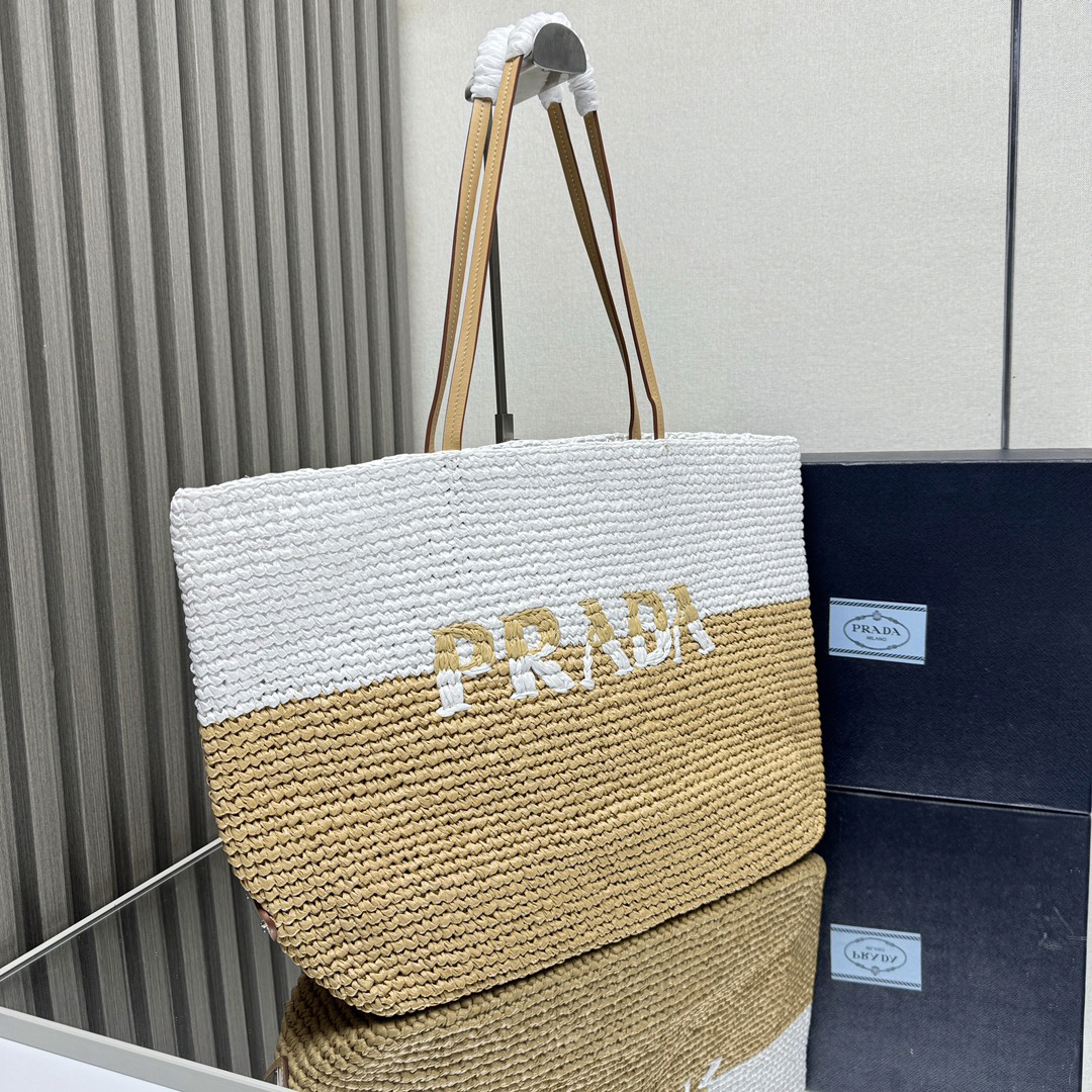 プラダ「Prada」 ラフィアファイバー トートバッグ トートバッグ
