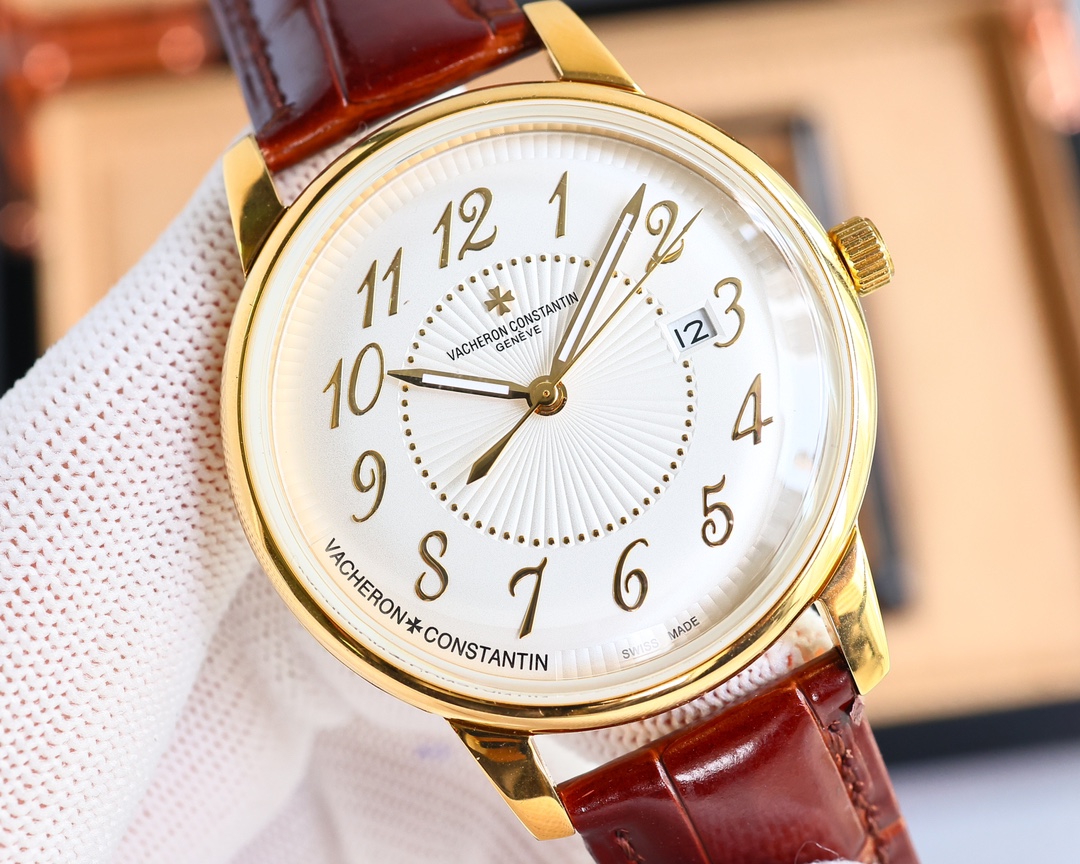 ヴァシュロン・コンスタンタン「Vacheron Constantin」アクリスタル ドーム型ガラス メンズウォッチ40MM