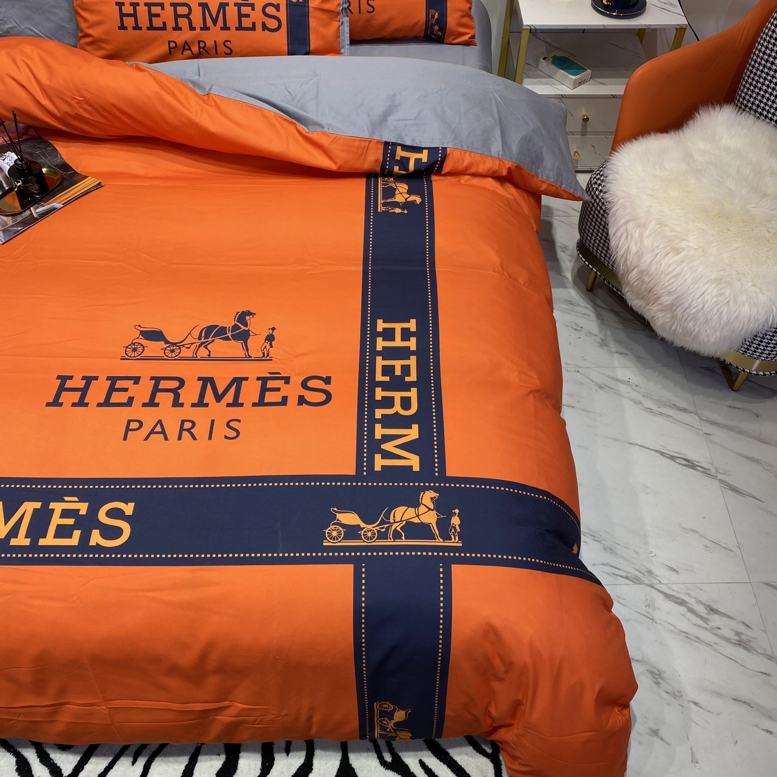エルメス「Hermès」プレミアムコットン デジタルプリント 4点セット