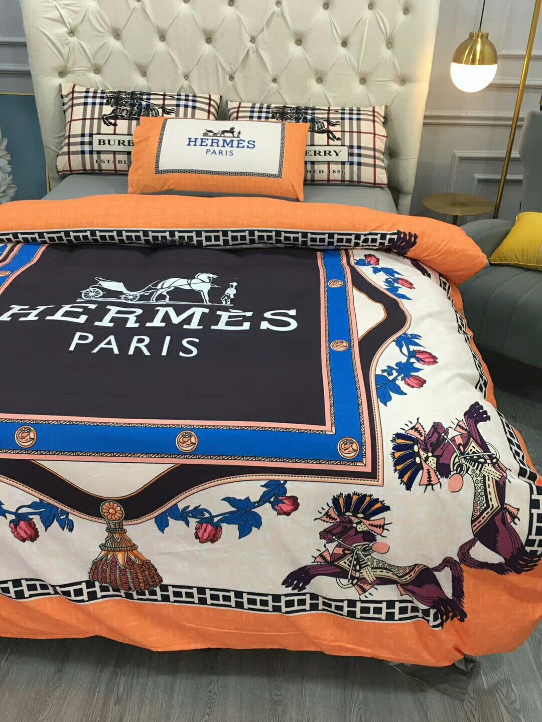 エルメス「Hermès」プレミアムコットン デジタルプリント 4点セット