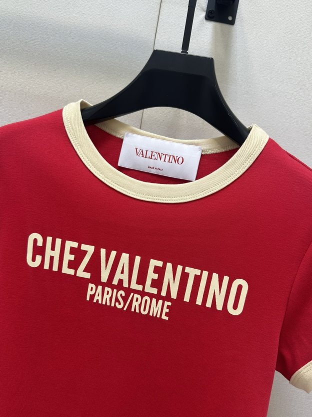 ヴァレンティノ「Valentino」2025新品トップスラウンドネックプリントアルファベットTeeカスタム半袖