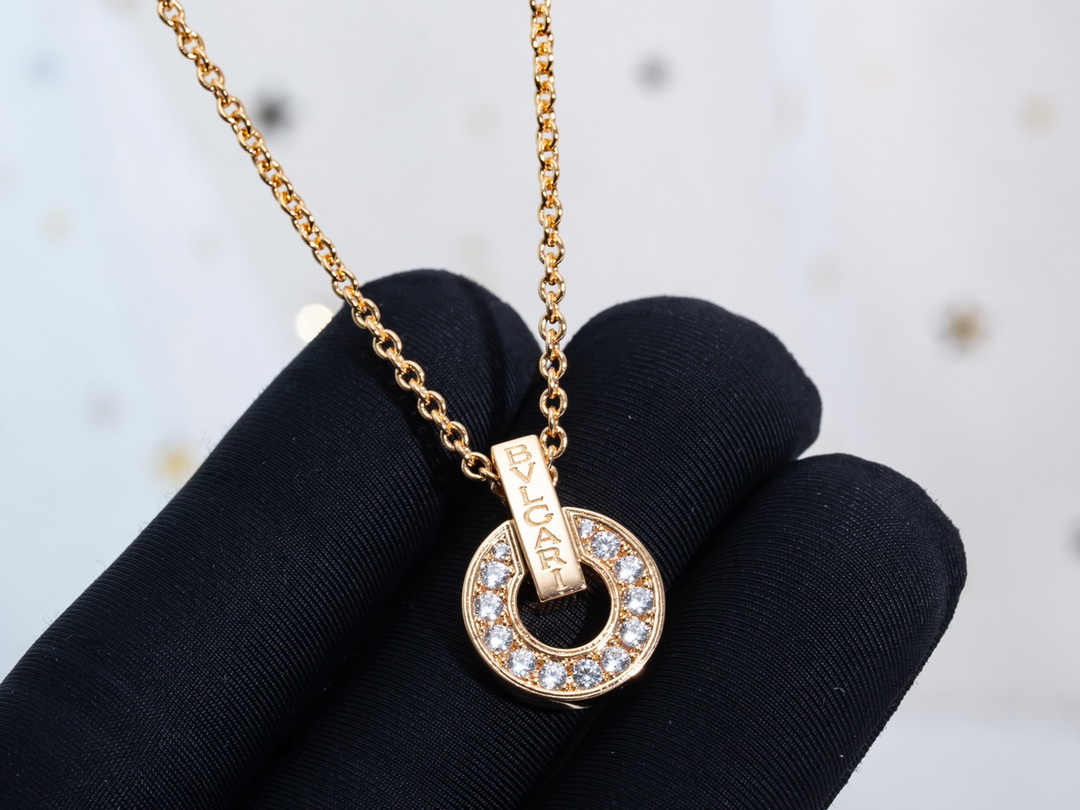 ブルガリ「Bvlgari」サークルコインネックレス38-45cm