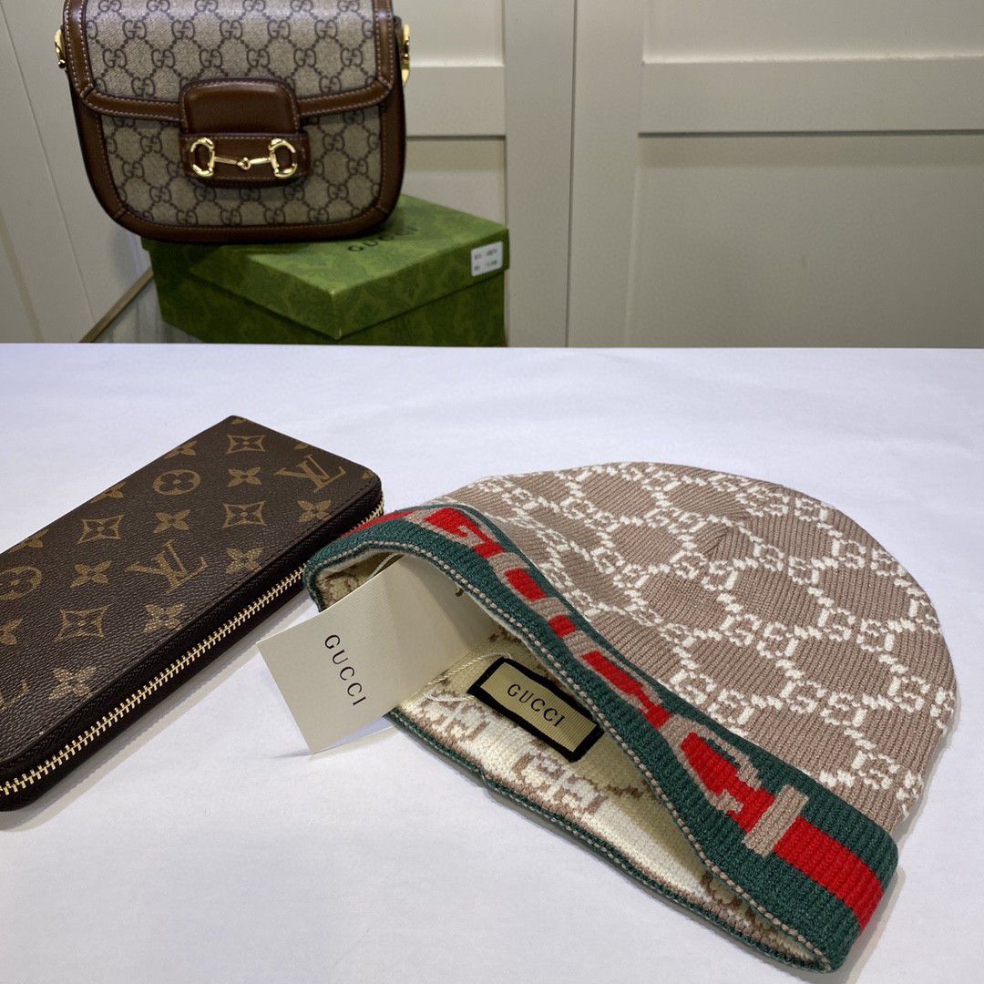 グッチ「Gucci」GG モノグラム ニット帽