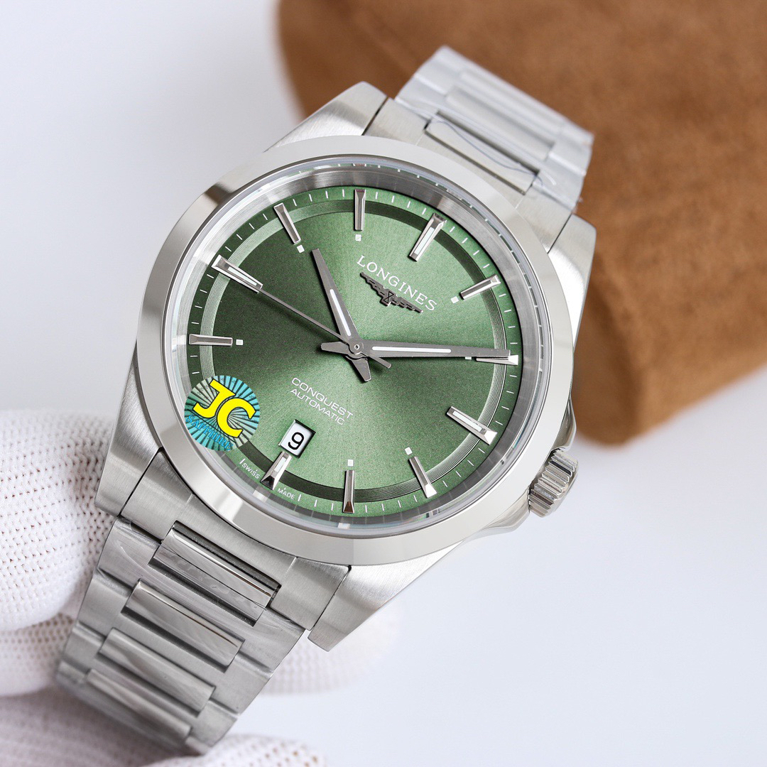 ロンジン「Longines」Conquestステンレススチール メンズウォッチ41MM