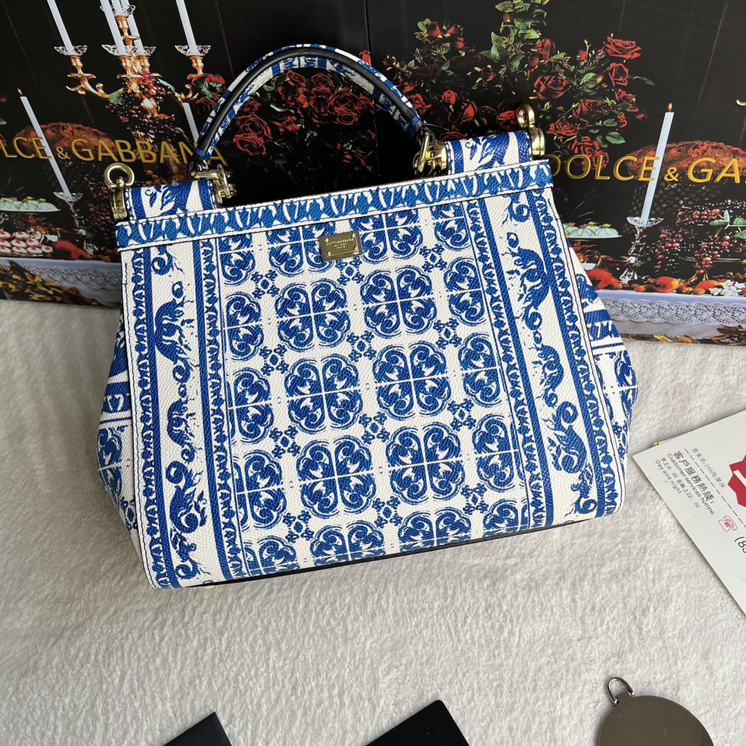 ドルチェ・アンド・ガッバーナ「D&G」 レザープリント ミラー付き ショルダーバッグ