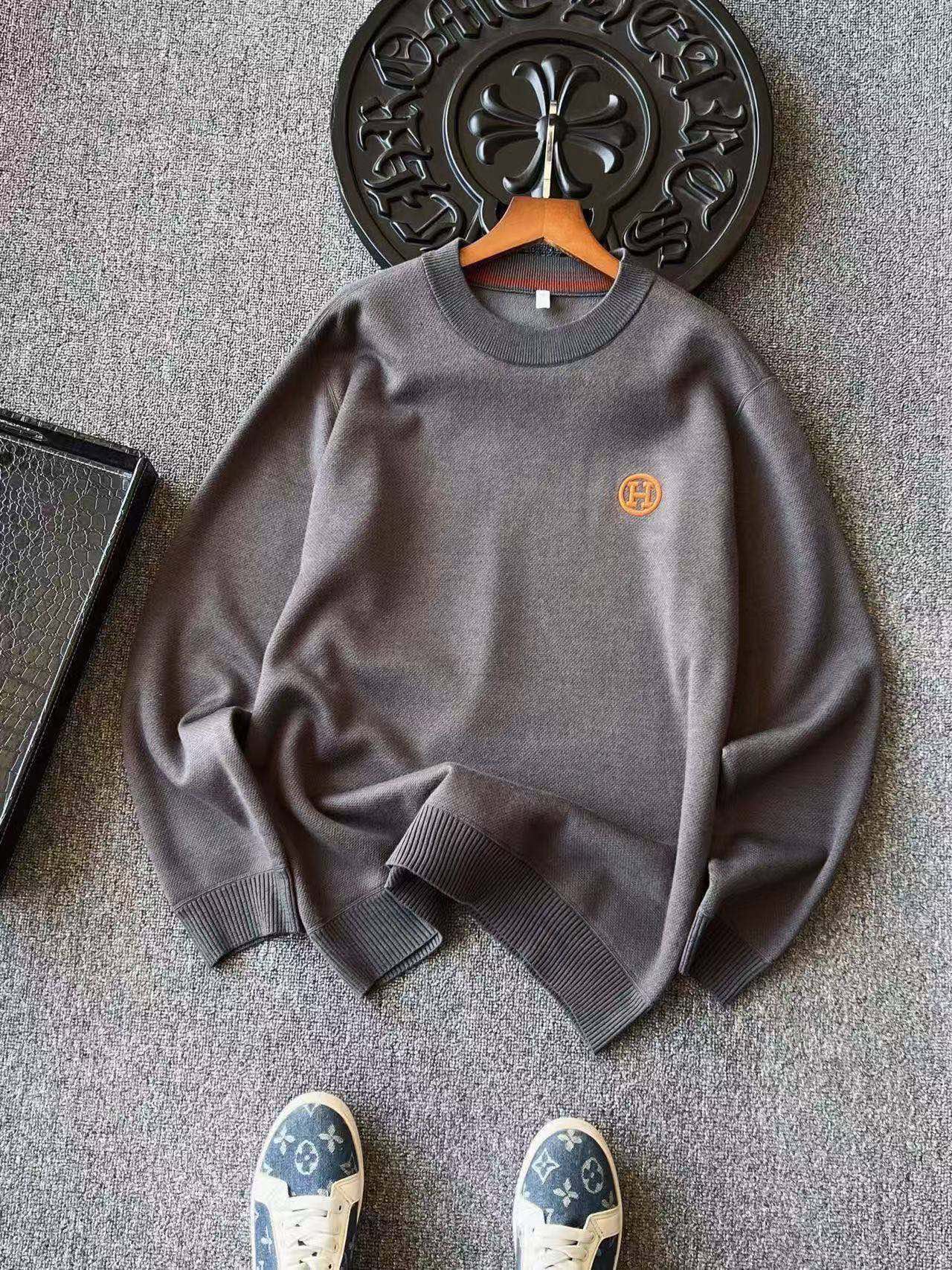 エルメス「Hermès」秋冬用ラウンドネックニットセーター