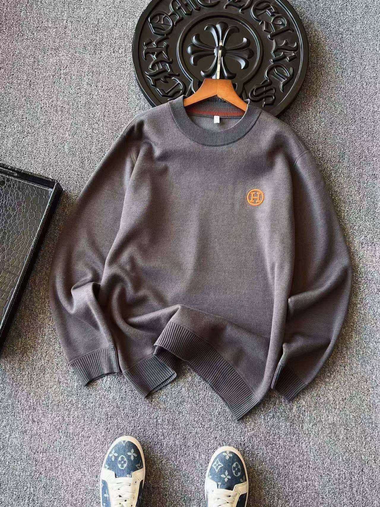 エルメス「Hermès」秋冬用ラウンドネックニットセーター