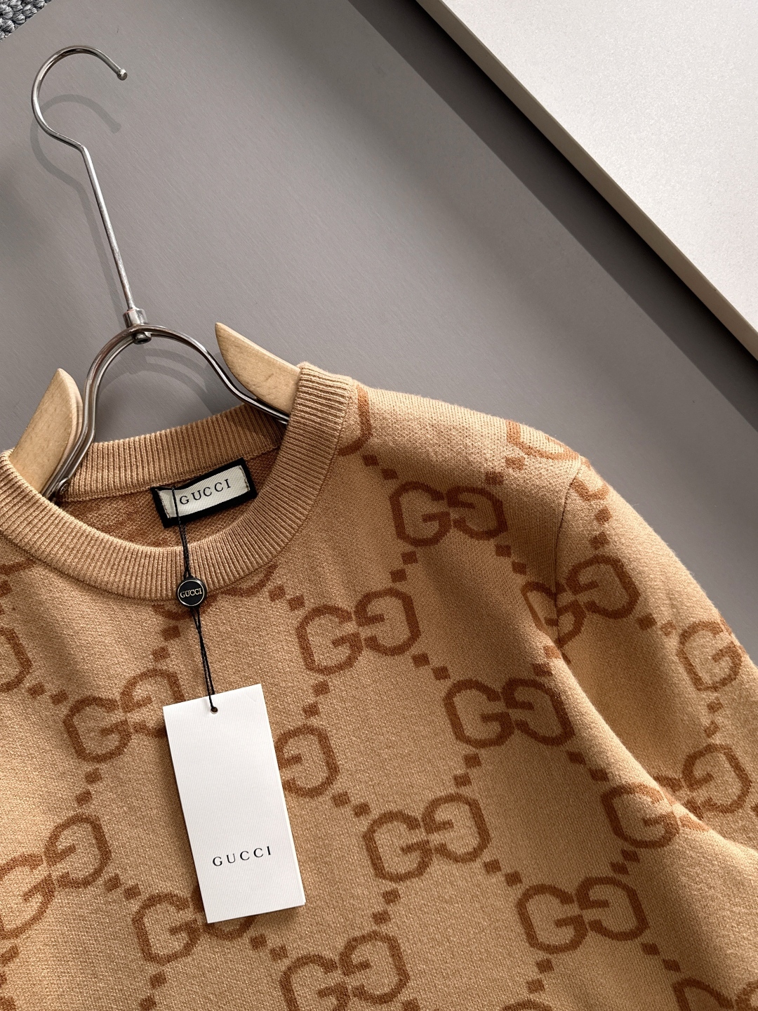 グッチ「Gucci」秋冬ウール混紡丸首プルオーバーニットセーター