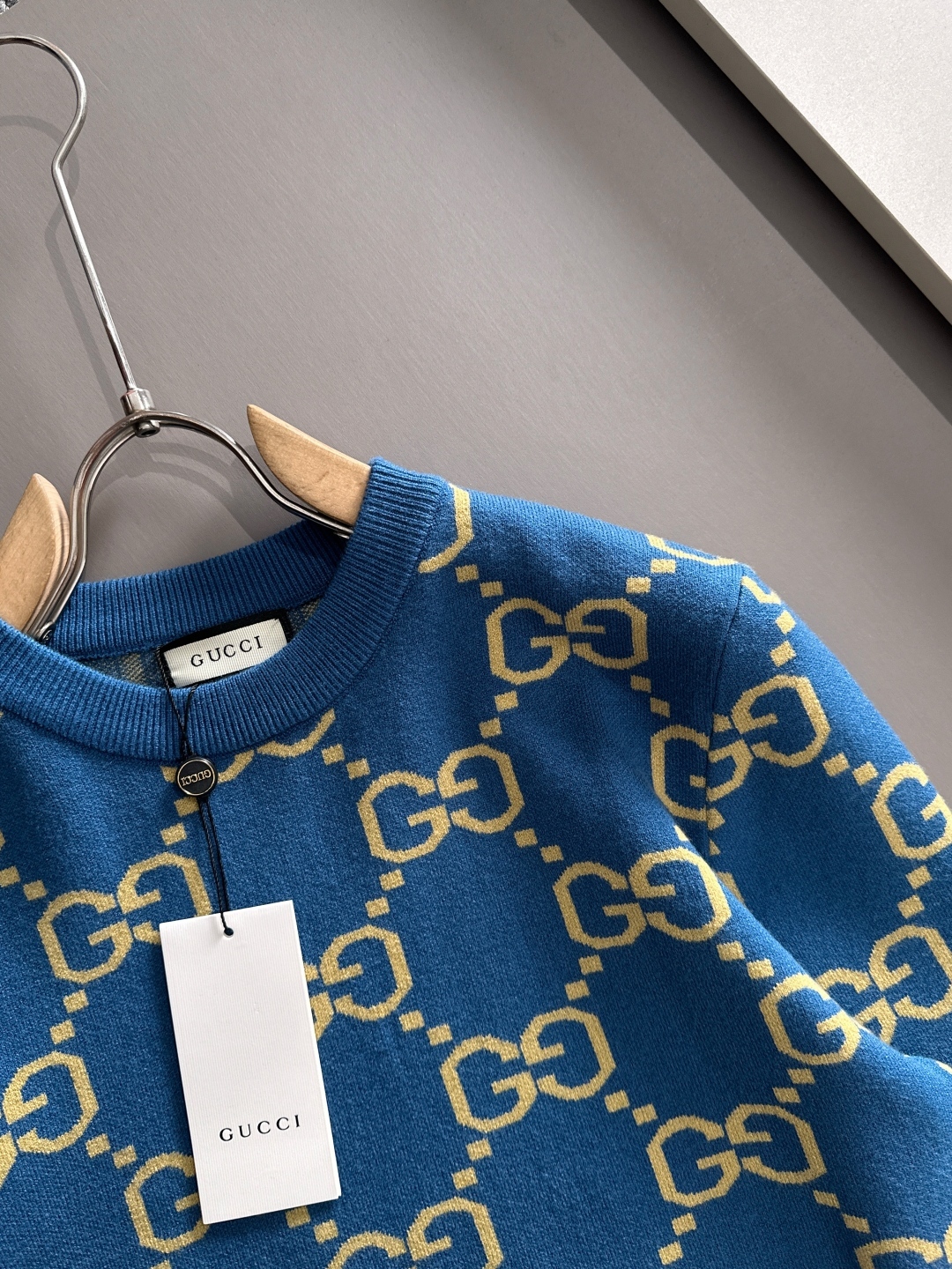 グッチ「Gucci」秋冬ウール混紡丸首プルオーバーニットセーター