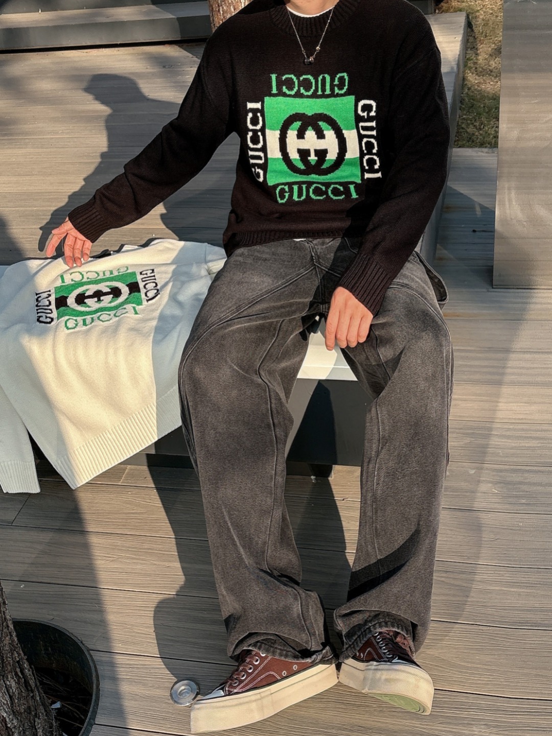 グッチ「Gucci」秋冬ウール丸首プルオーバーセーター【おしゃれな人必携】