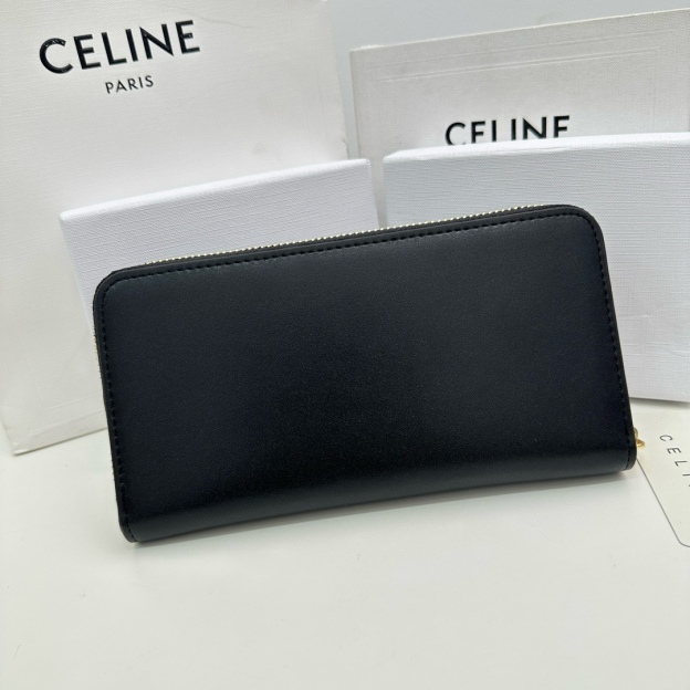 セリーヌ「Celine」ラージ ジップウォレット / グレインドカーフスキン