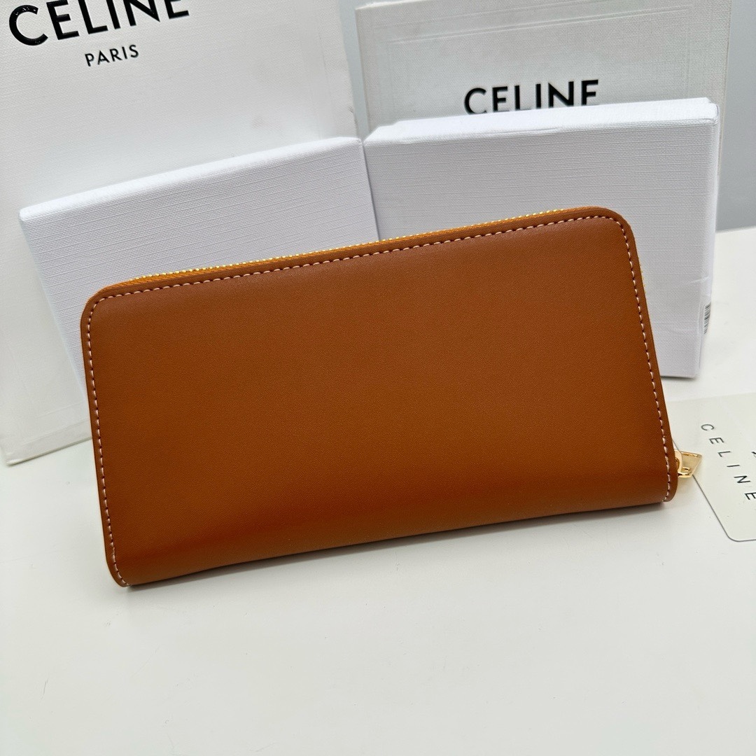 セリーヌ「Celine」ラージ ジップウォレット キュイル トリオンフ / スムースカーフスキン
