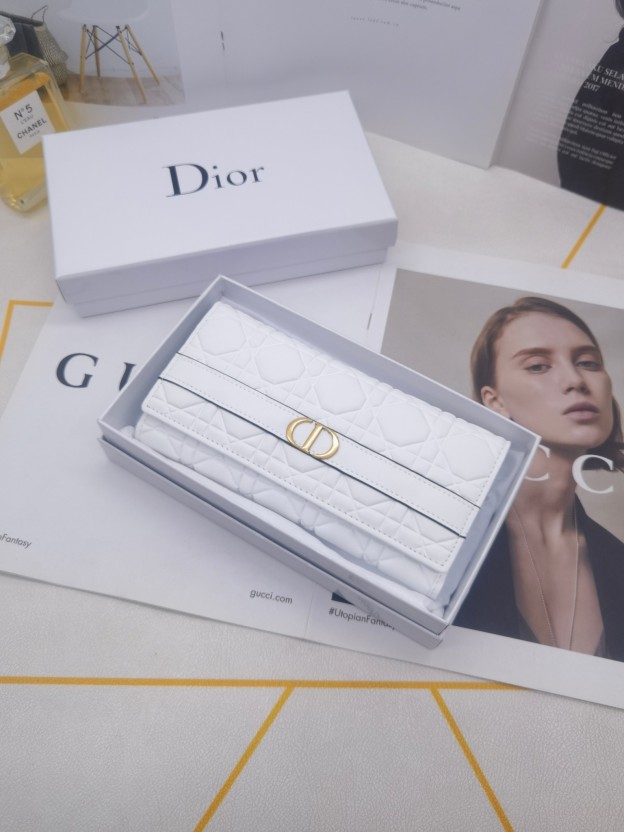 ディオール「Dior」Caro Orchid ロングウォレット