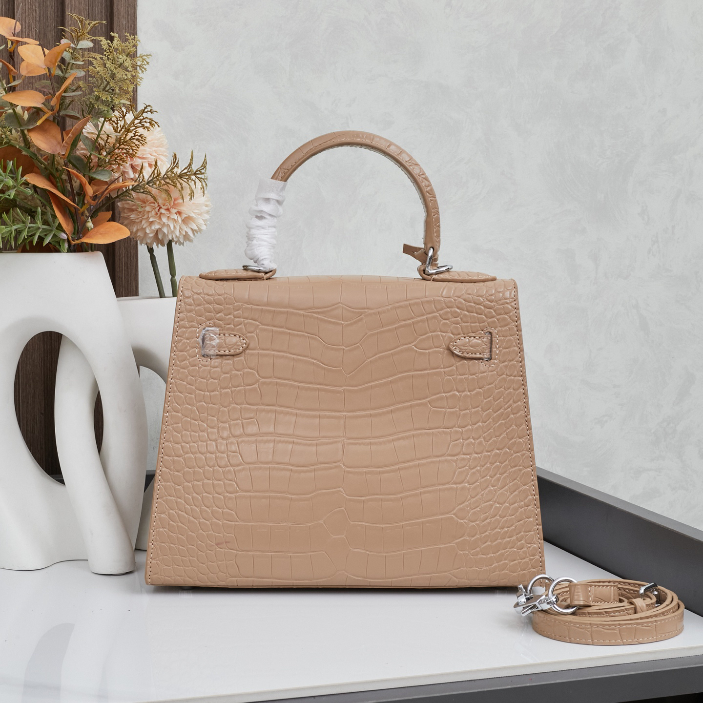 エルメス ケリー 19/25/28 ストーンパターンレザー バッグ「Kelly II Sellier」