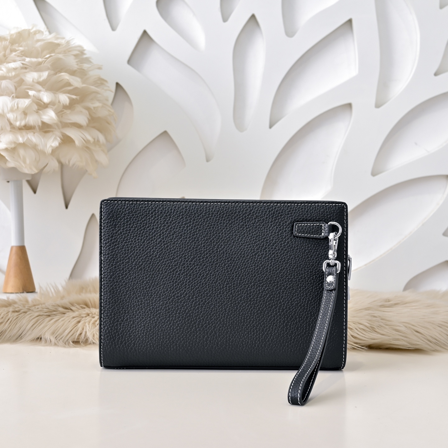 エルメス ジップ レザー クラッチバッグ