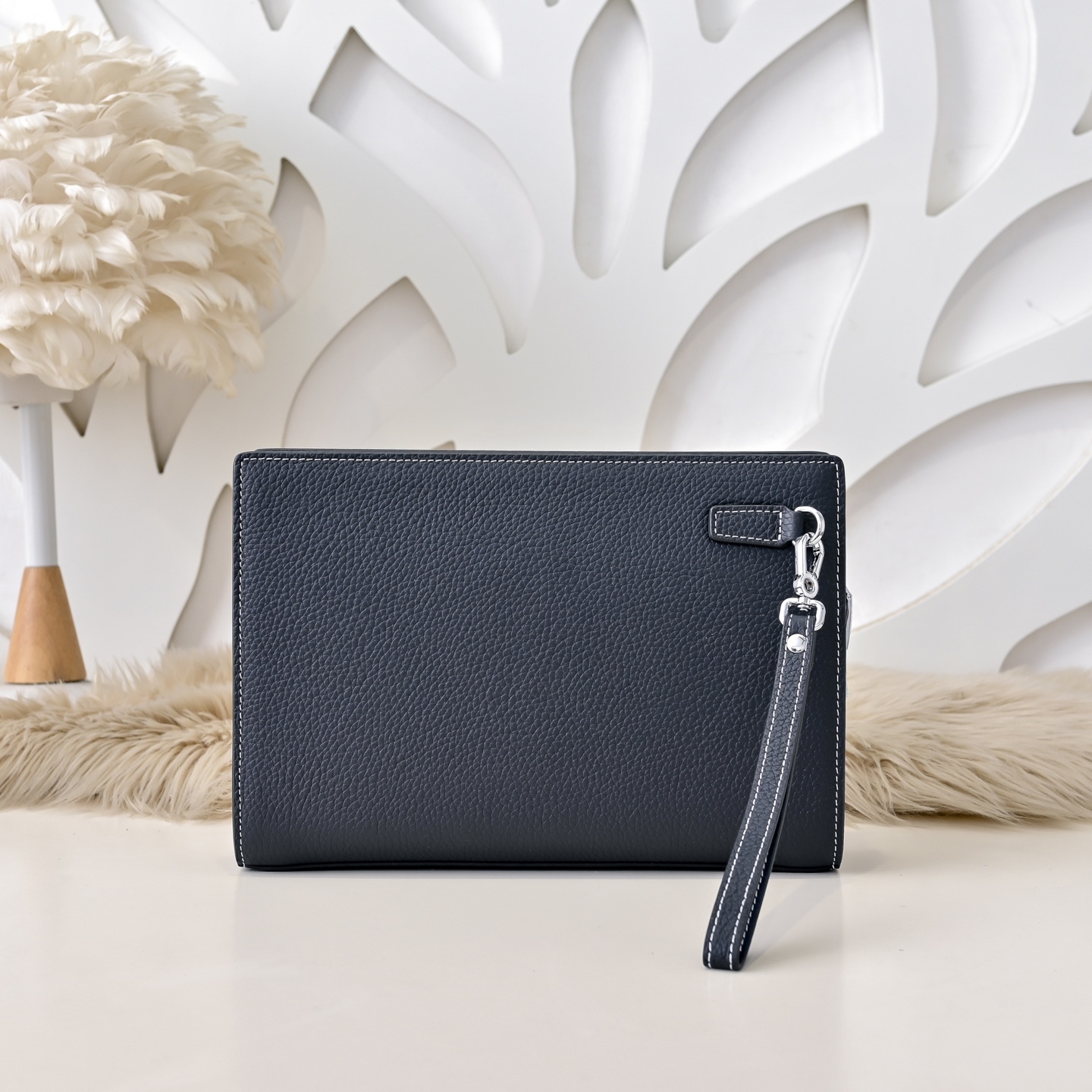 エルメス ジップ レザー クラッチバッグ