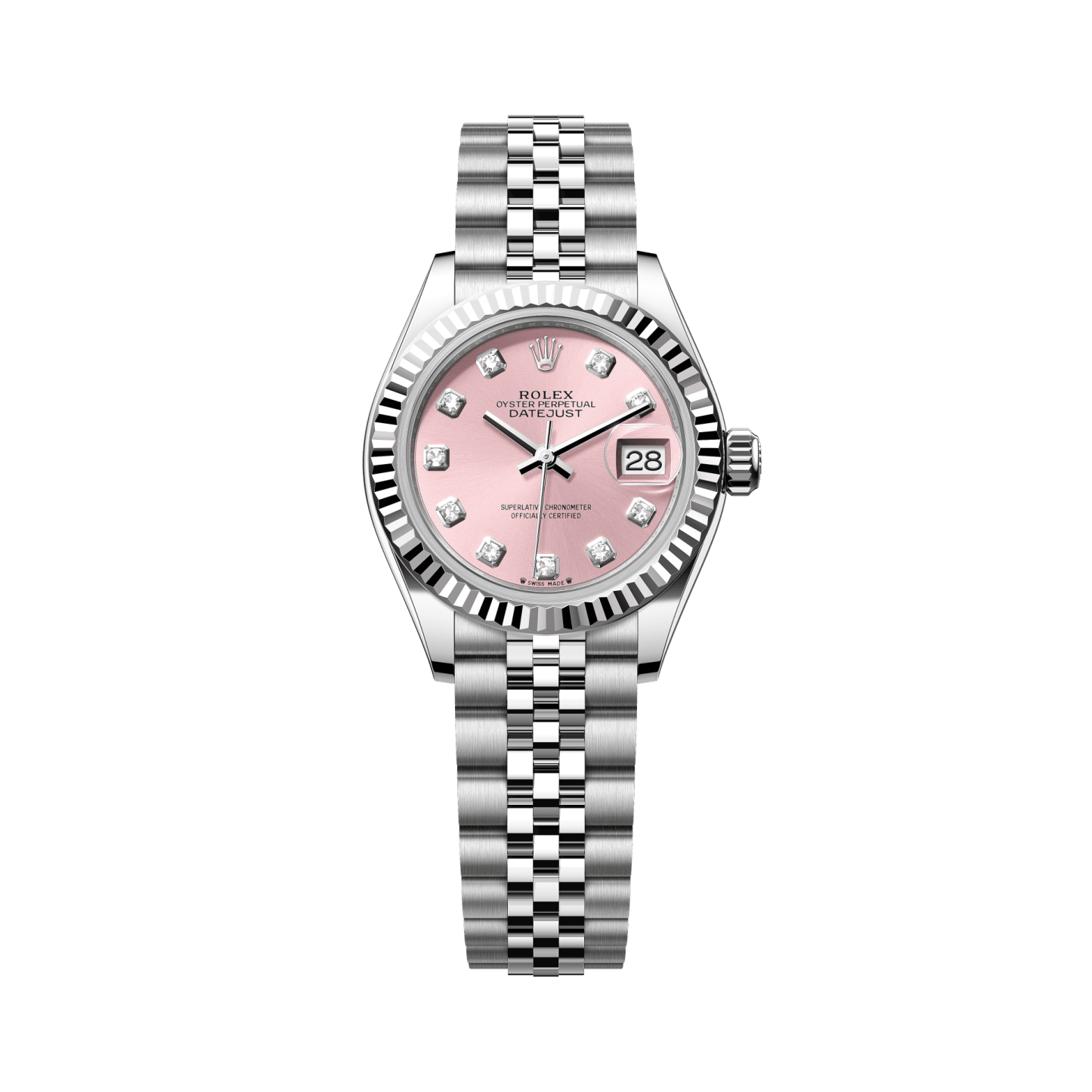 ロレックス「Rolex」レディ デイトジャスト 28 mm ピンクダイアル