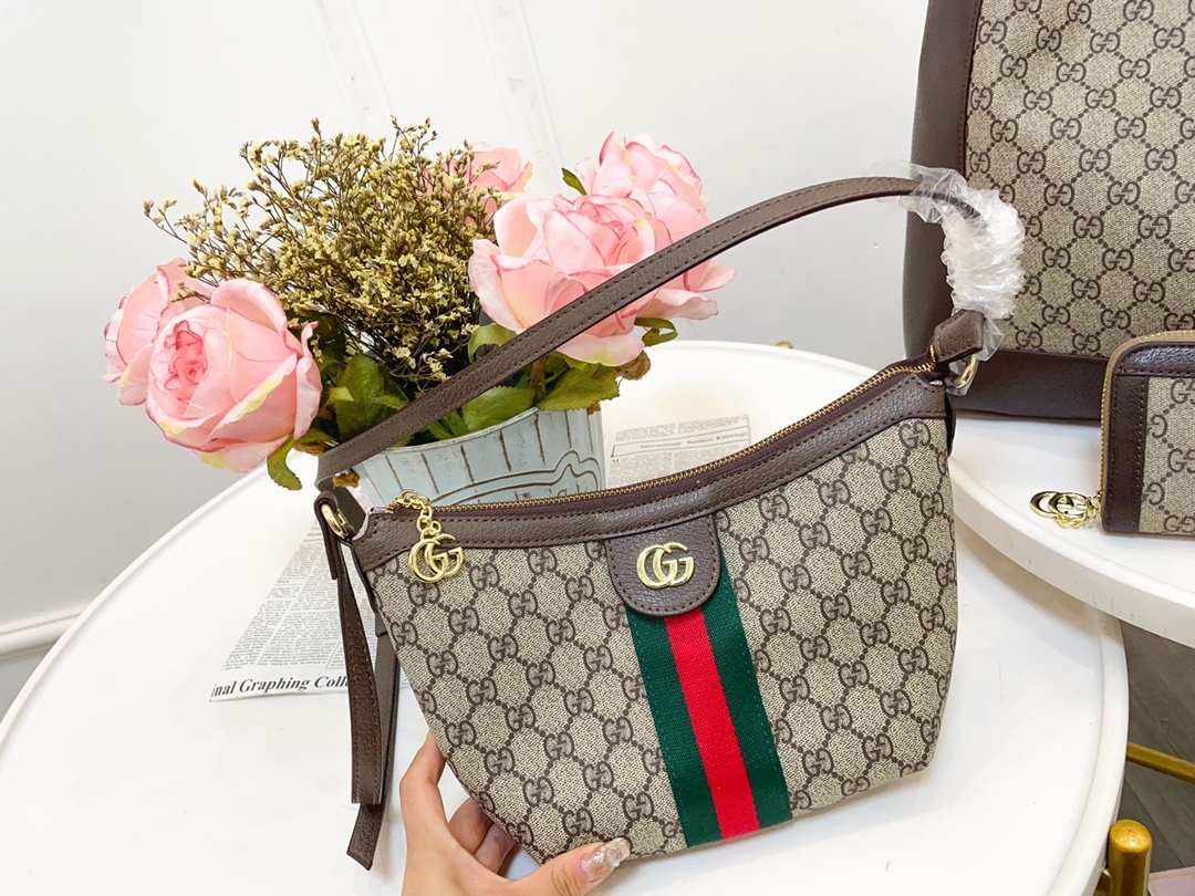 「グッチ」Gucci トートバッグ＋ムーンバッグ＋財布 3 点セット3点セット 限定セール大人気販売中