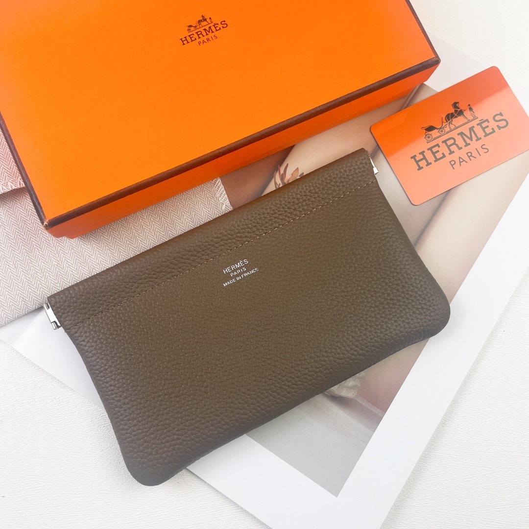 【厳選新入荷】エルメス Evelyne Zip Pouch イヴリンファスナーハンドポーチ「携帯小銭収納レザー小物」