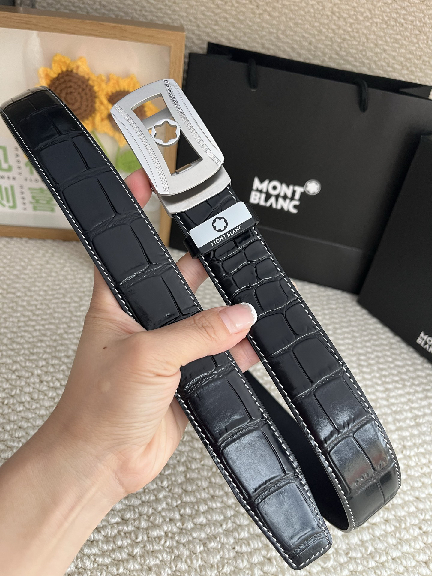 【厳選在庫】Montblanc ビジネスマン正装ベルト「全長約 100cm」