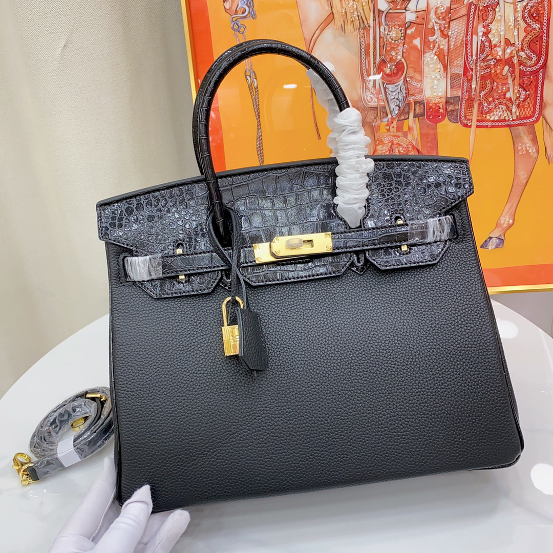 エルメス バーキン 25/30 バッグ クロコダイルエンボス「Birkin Bag」