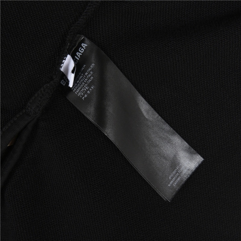 Balenciga（バレンシアガ） スクラッチ（磨破）とマスキングテープ（胶带）デザインのフード付きスウェットシャツ