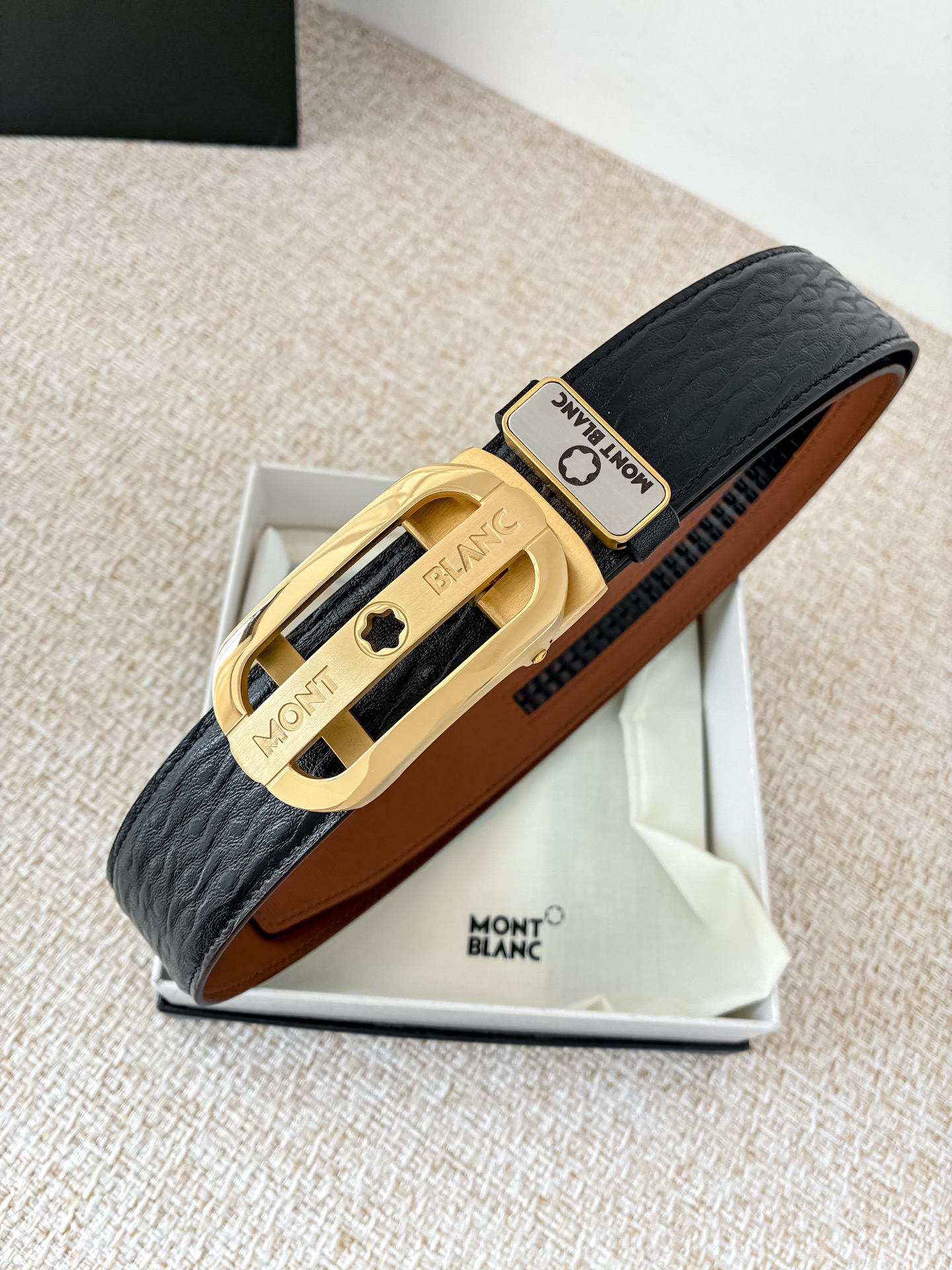 【厳選在庫】Montblanc ビジネスマン正装ベルト「全長約 100cm」