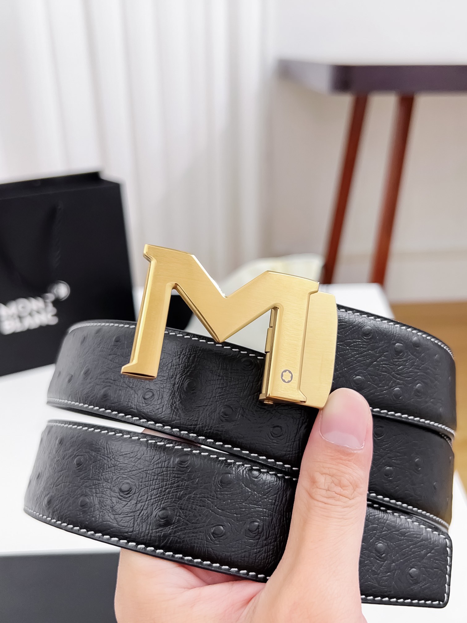 【厳選在庫】Montblanc ビジネスマン正装ベルト「全長約 100cm」