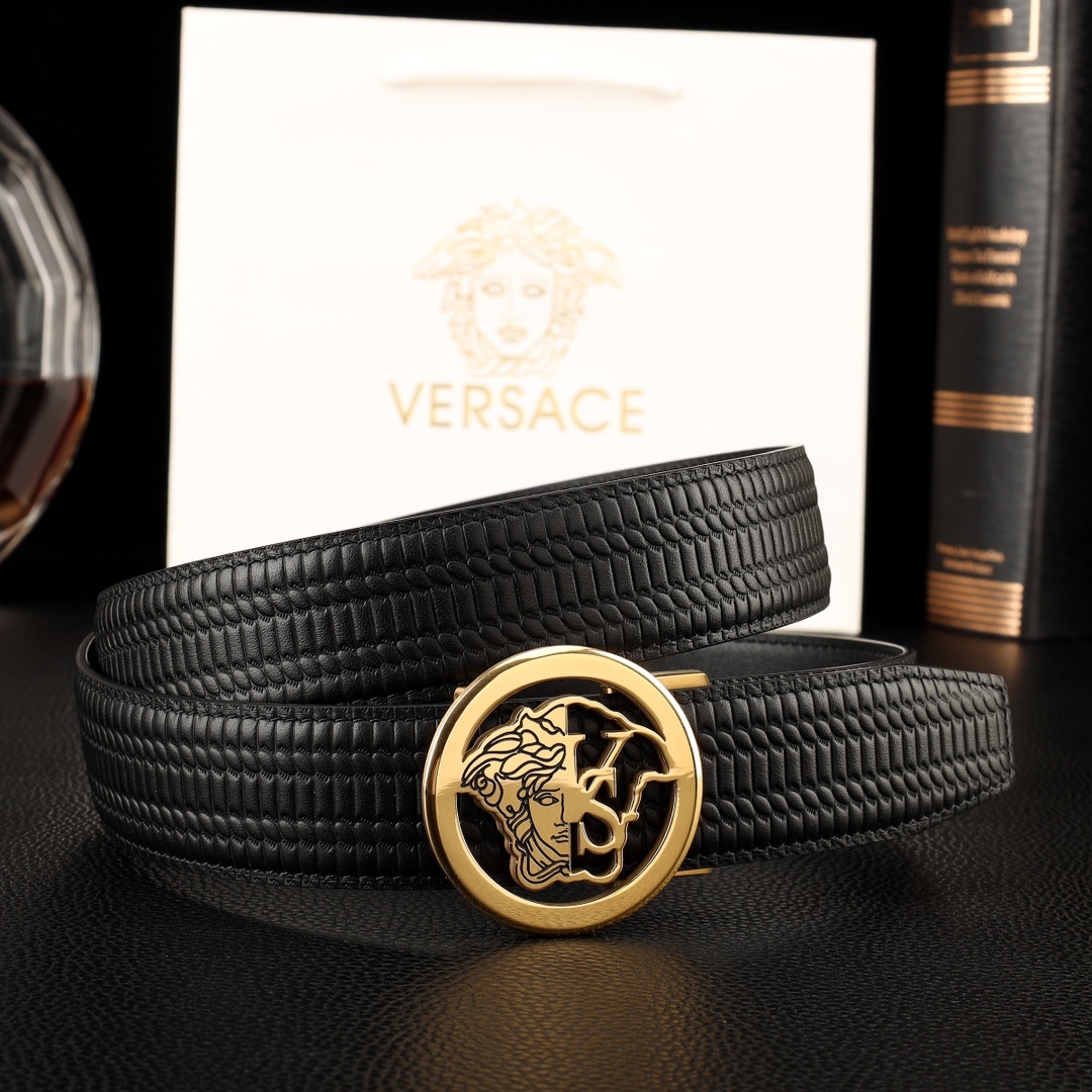 【先行新作】Versace トレンドラグジュアリーベルト 2 点セット「全長約 100cm」