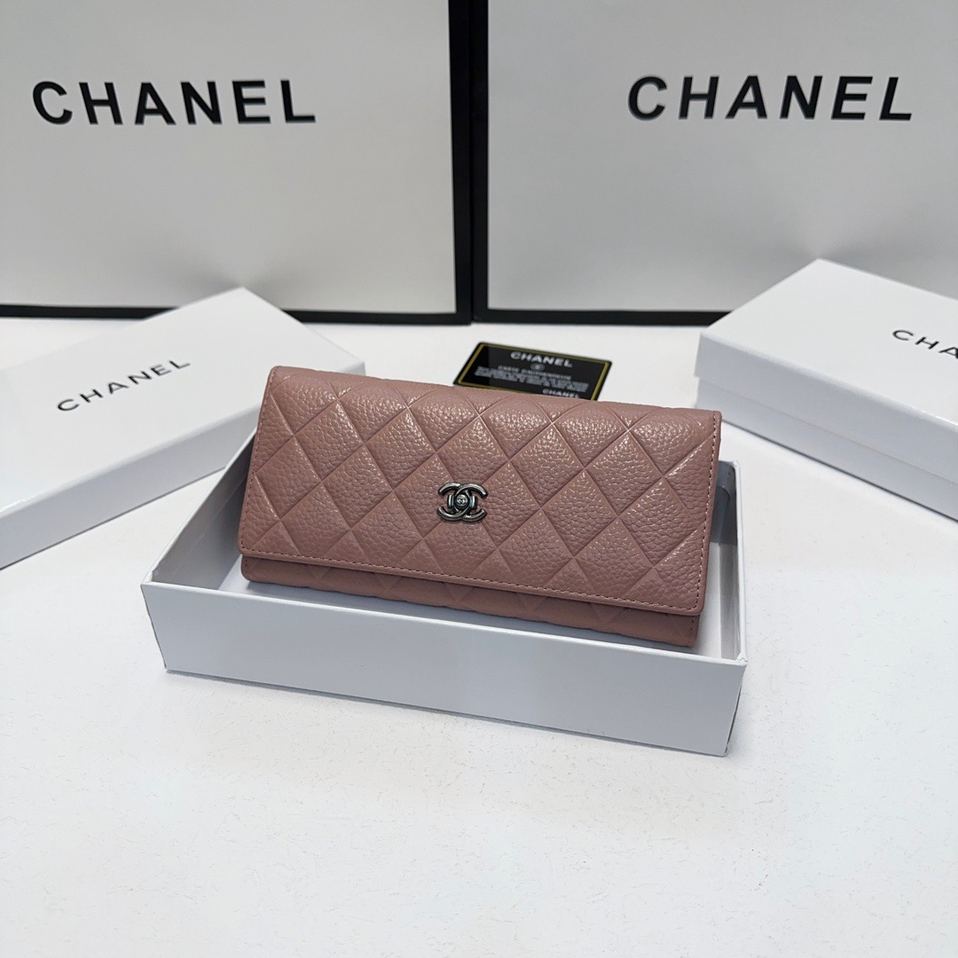 シャネル「Chanel」 ラムスキン フラップ ウォレット 財布