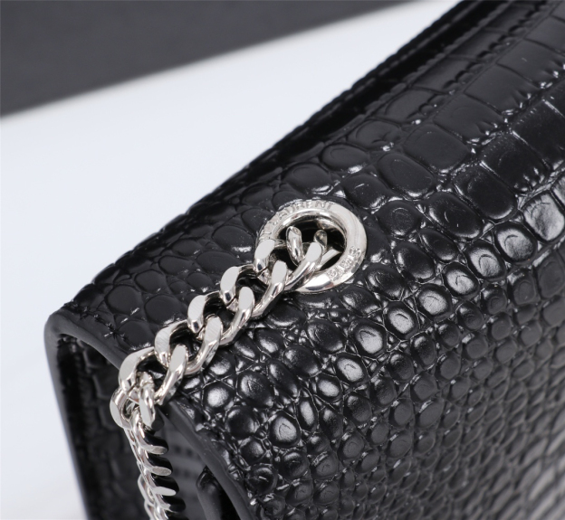 サンローラン「Saint Laurent」KATE 24cm クロコダイル柄フリンジデザイン